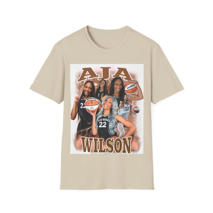 A Wilson basketball collage, white Unisex Softstyle T-Shirt