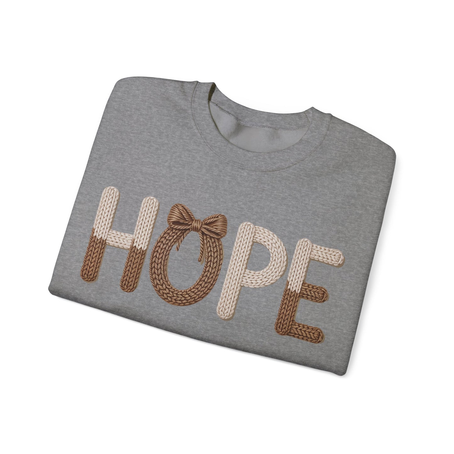 Hope Faux Yarn Unisex Heavy Blend™ Crewneck Sweatshirt