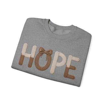 Hope Faux Yarn Unisex Heavy Blend™ Crewneck Sweatshirt