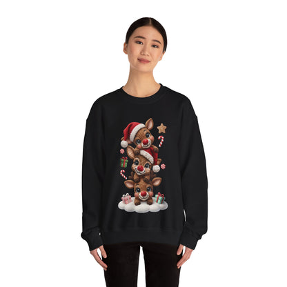 Cute Yarn Reindeer Unisex Heavy Blend™ Crewneck Sweatshirt