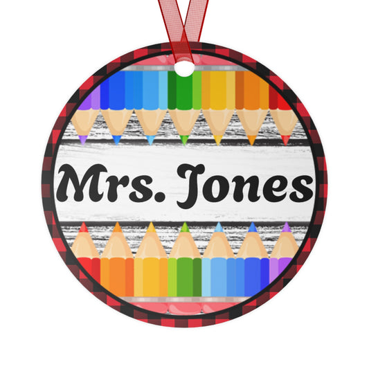 Teacher/pencils Metal Ornaments