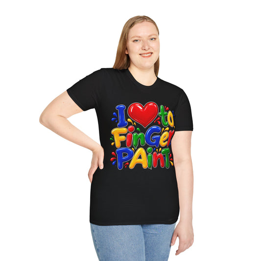 I love to fingerpaint Unisex Softstyle T-Shirt
