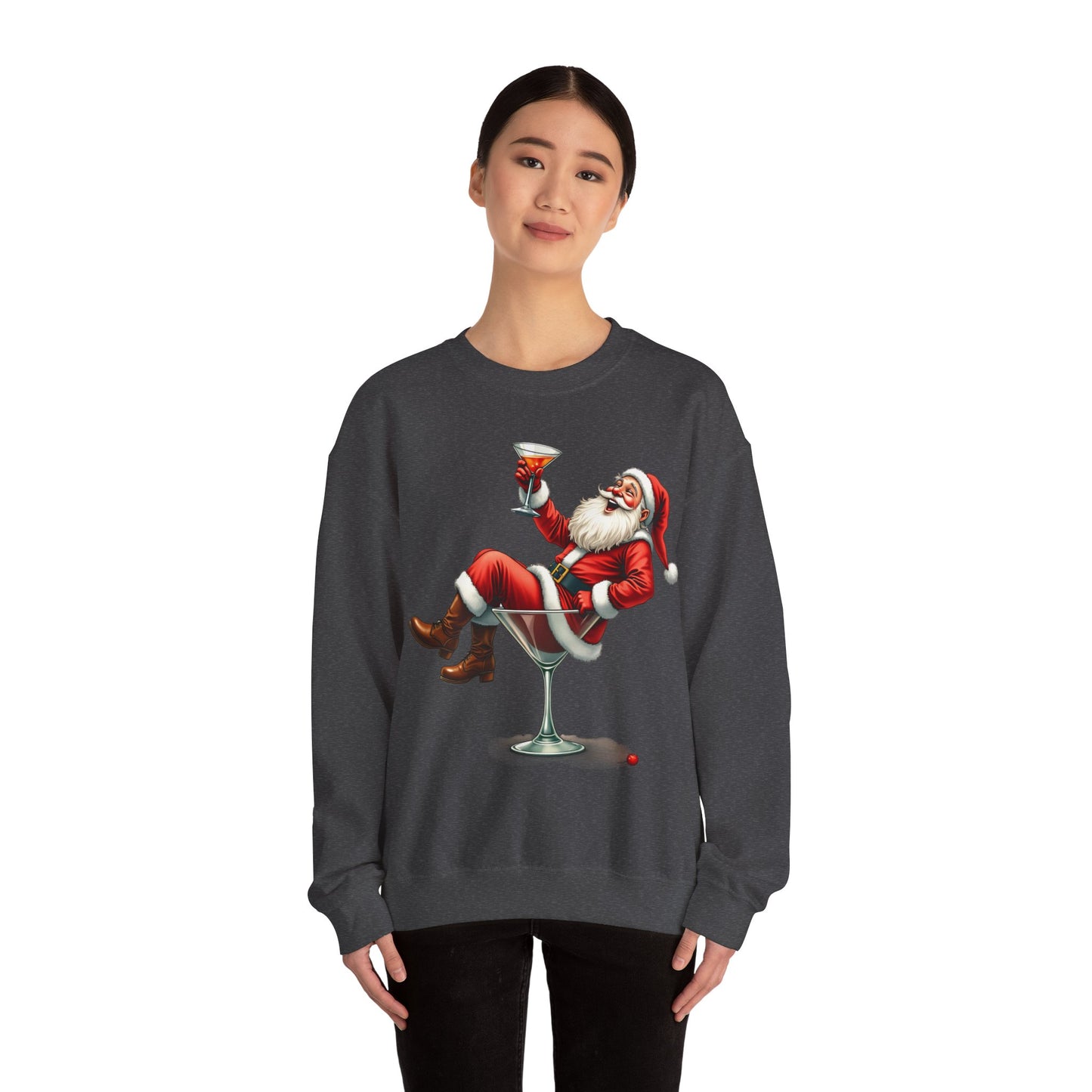 Santa in a glass Unisex Heavy Blend™ Crewneck Sweatshirt