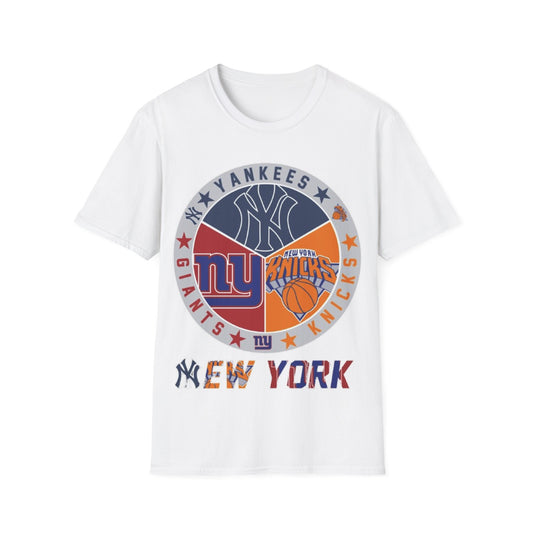 NY sports teams nyy nyg nyk Unisex Softstyle T-Shirt