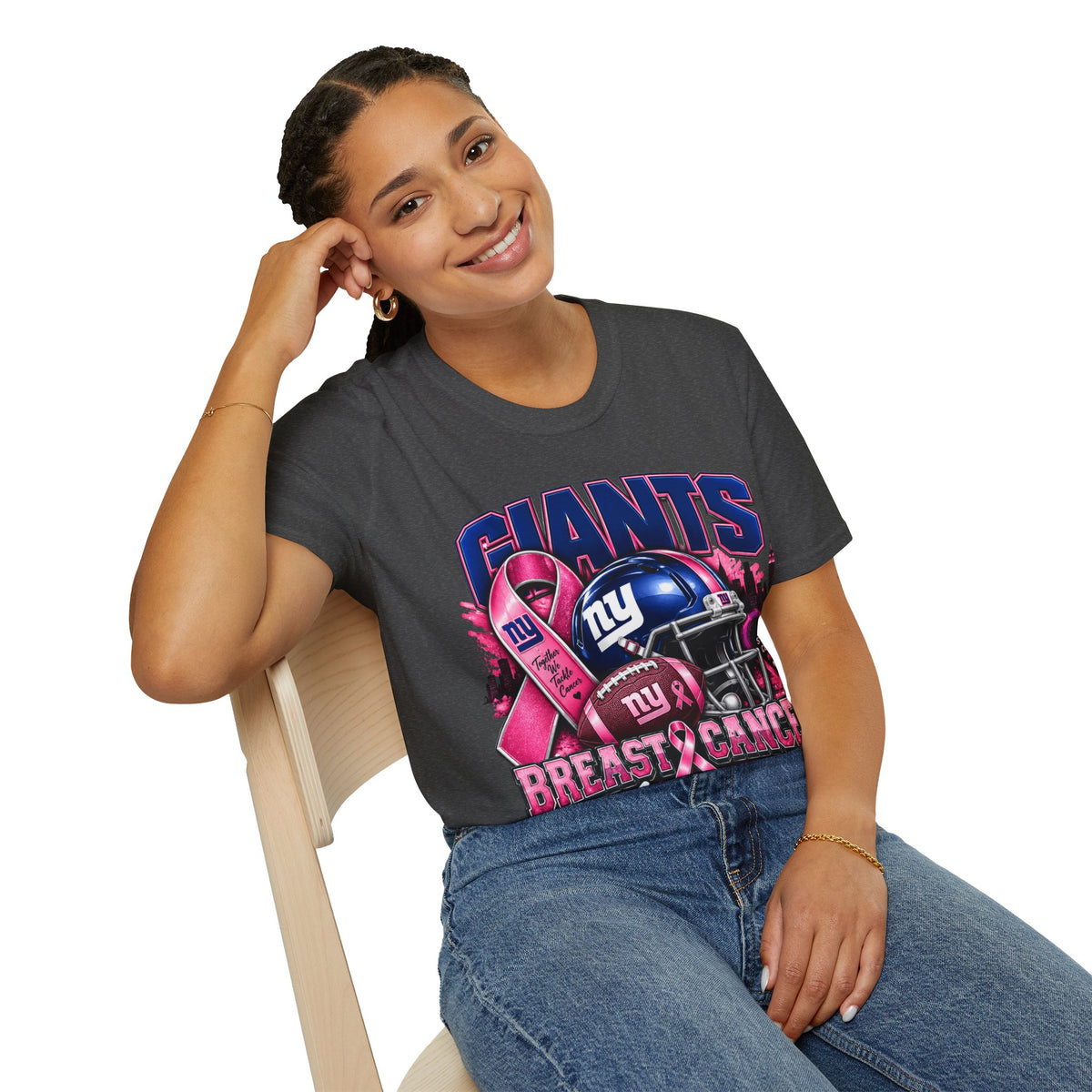 Giants Cancer Awareness Unisex Softstyle T-Shirt
