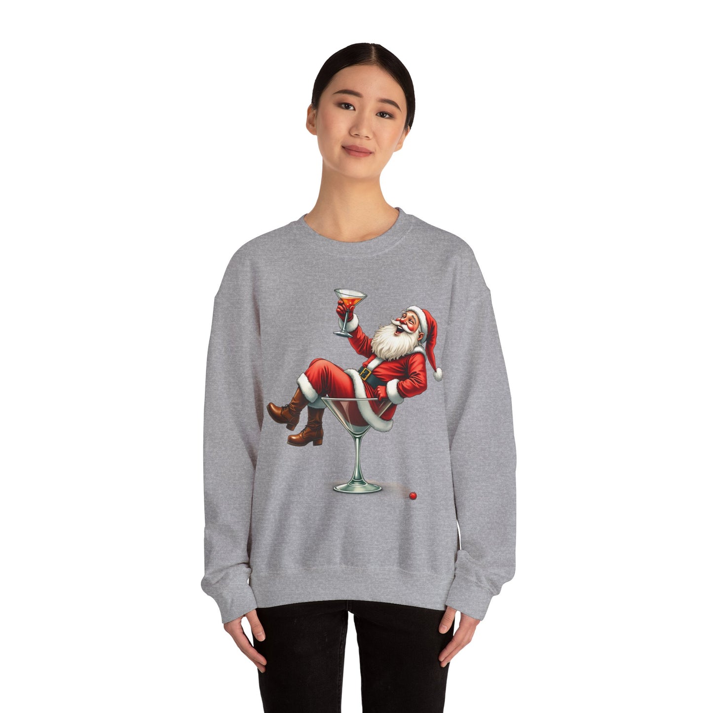 Santa in a glass Unisex Heavy Blend™ Crewneck Sweatshirt