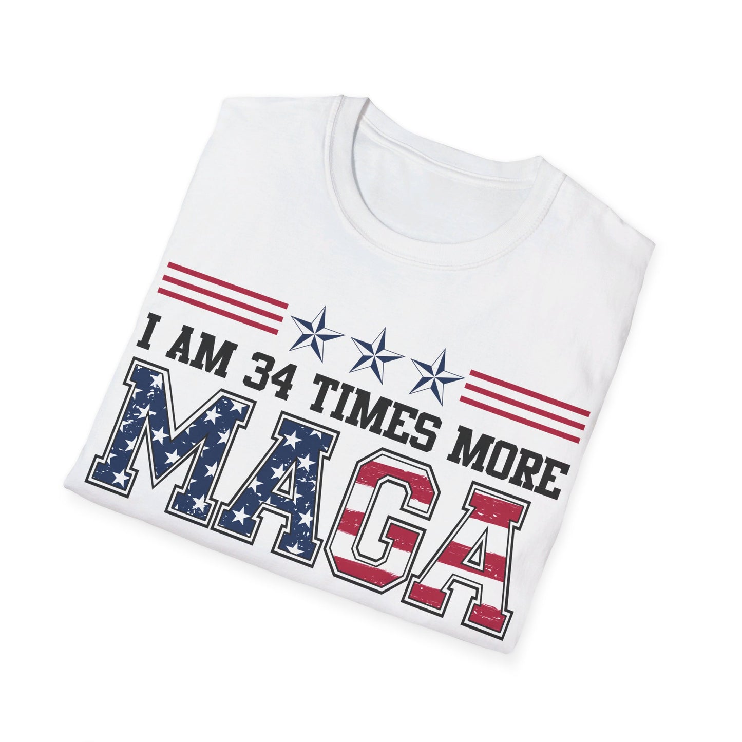 I am 34 more times maga Unisex Softstyle T-Shirt