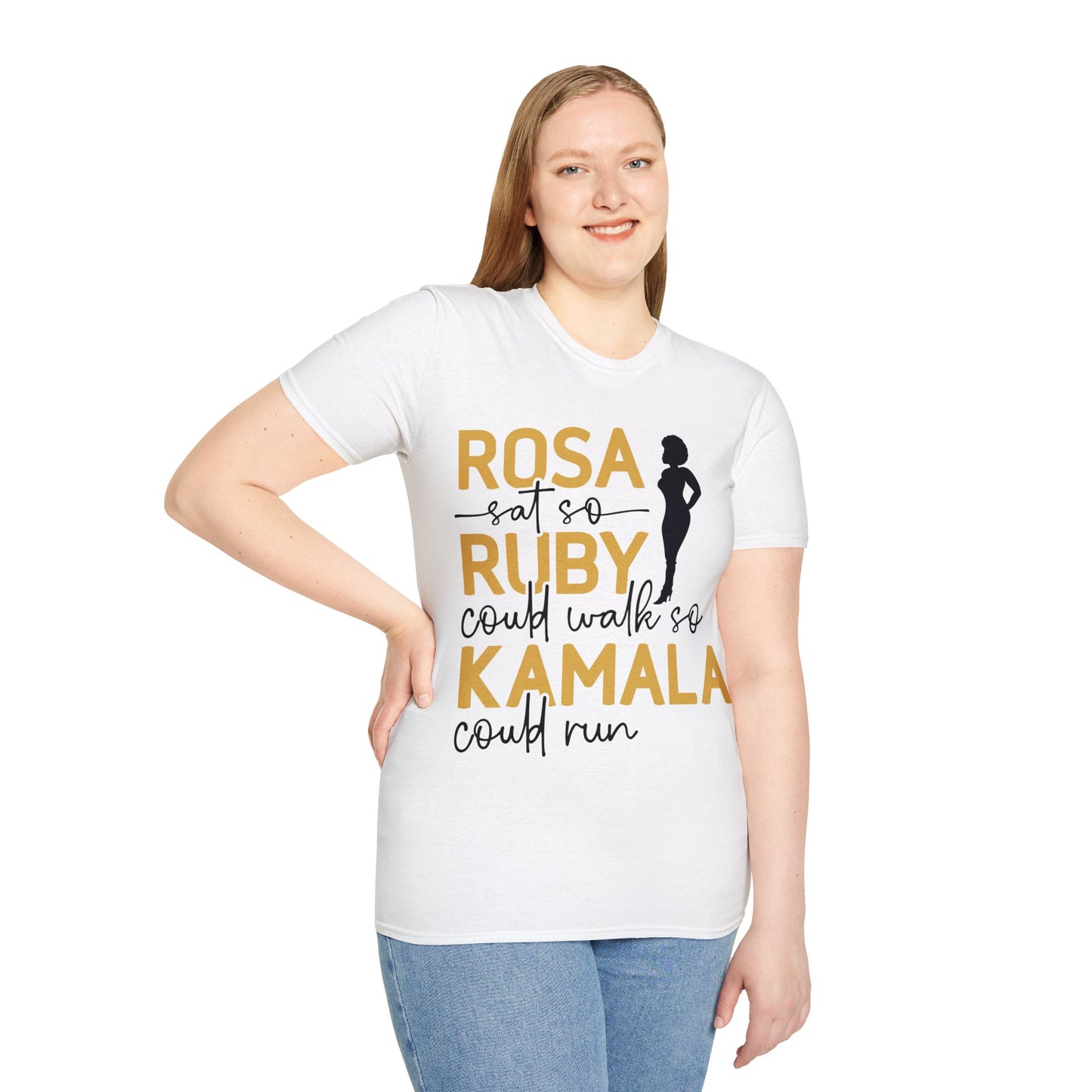 Rosa sat so Ruby could walk..Unisex Softstyle T-Shirt