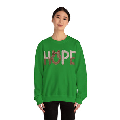 Hope Faux Yarn Unisex Heavy Blend™ Crewneck Sweatshirt
