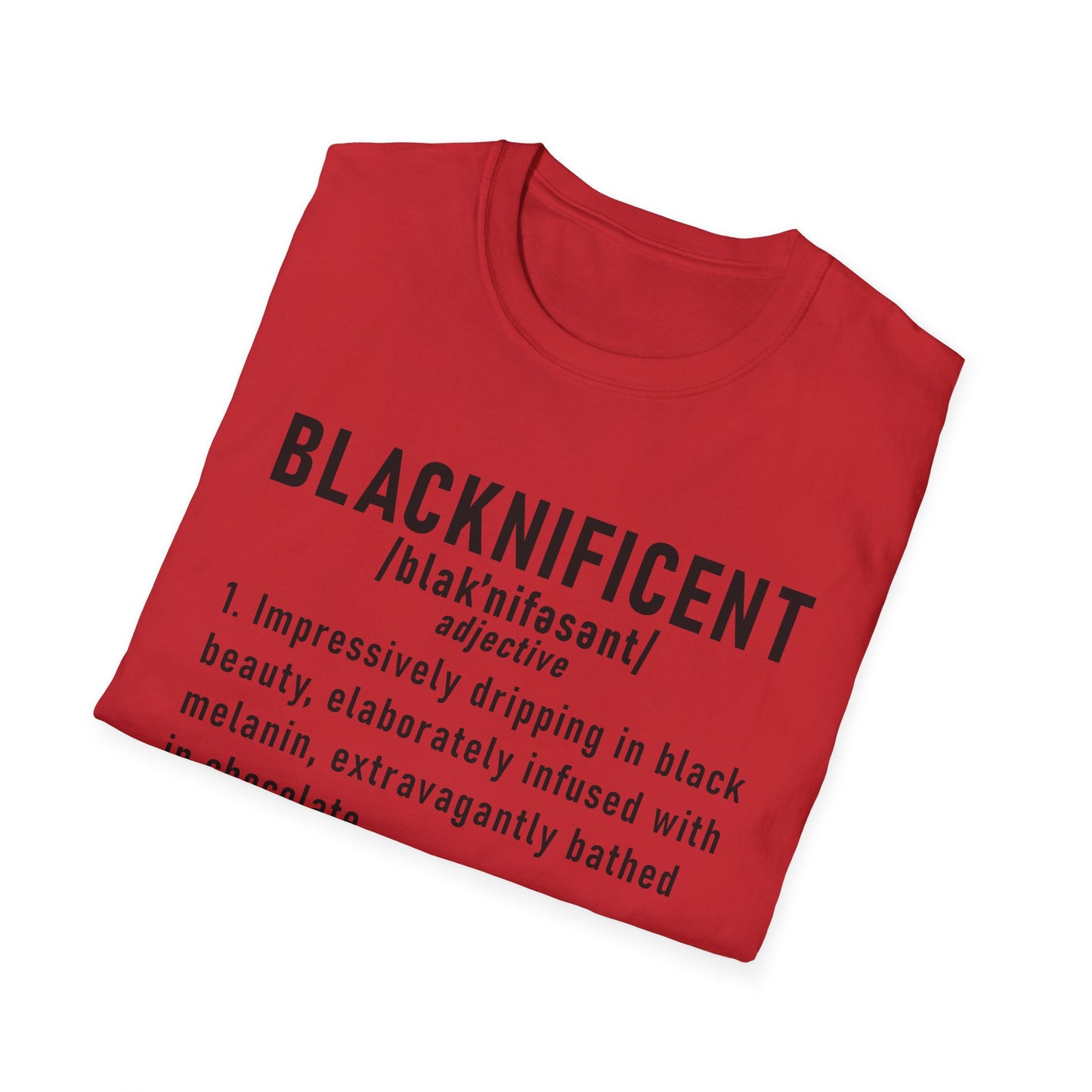 Blacknificent Unisex Softstyle T-Shirt | Inspirational Tee, Melanin Pride Shirt, Gift for Her/Him, Everyday Wear, Celebration Tee