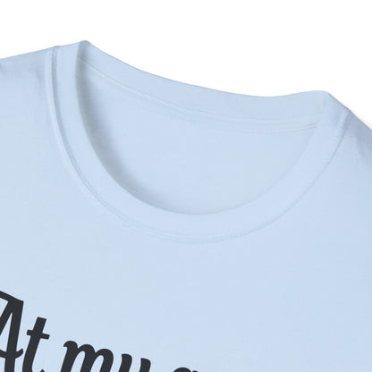 At my age I need glasses (black) Unisex Softstyle T-Shirt