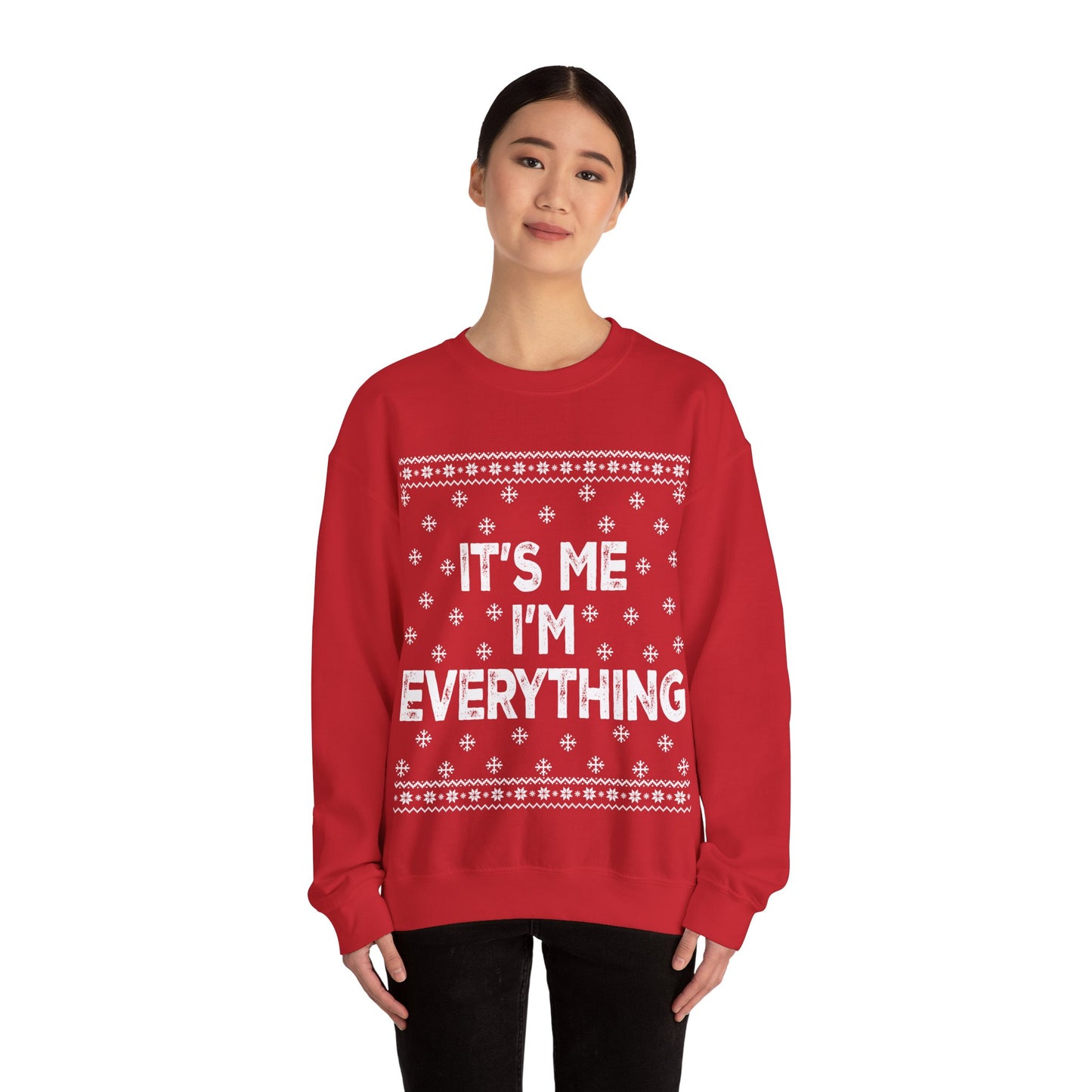 It's me, I'm everything white Unisex Heavy Blend™ Crewneck Sweatshirt