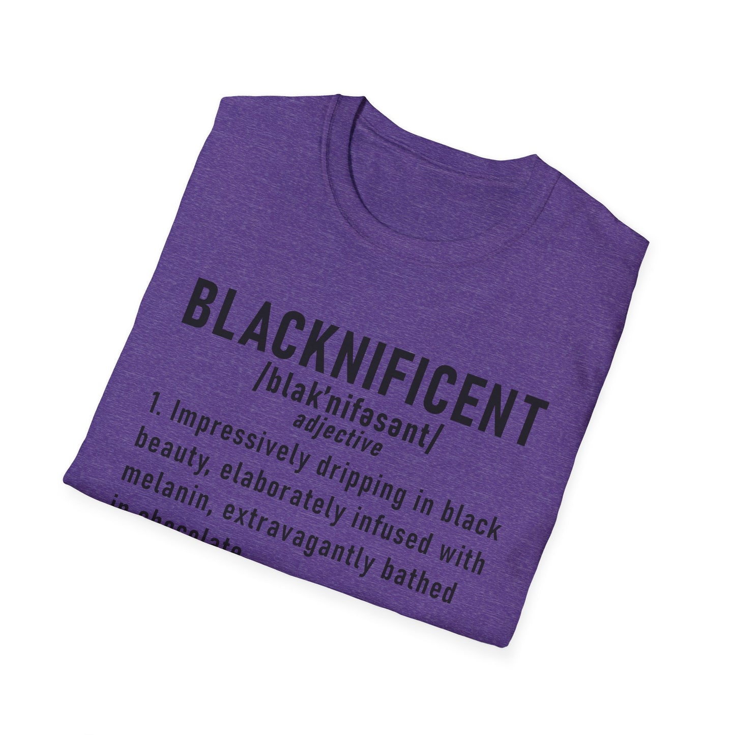 Blacknificent Unisex Softstyle T-Shirt | Inspirational Tee, Melanin Pride Shirt, Gift for Her/Him, Everyday Wear, Celebration Tee