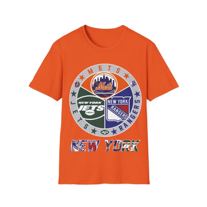 NY sports teams nym nyr nyj Unisex Softstyle T-Shirt