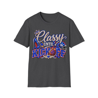Classy until kickoff, ny Unisex Softstyle T-Shirt