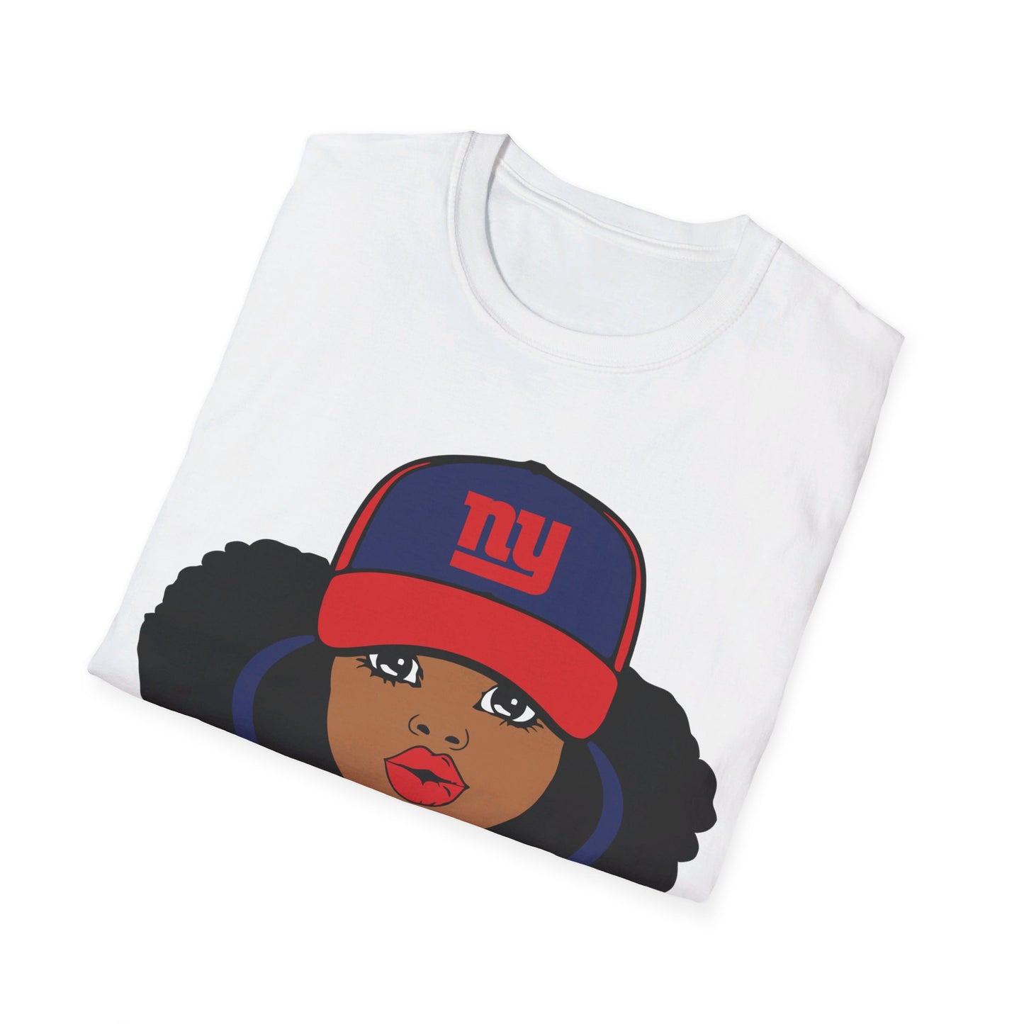 NY Girl with puffs Unisex Softstyle T-Shirt