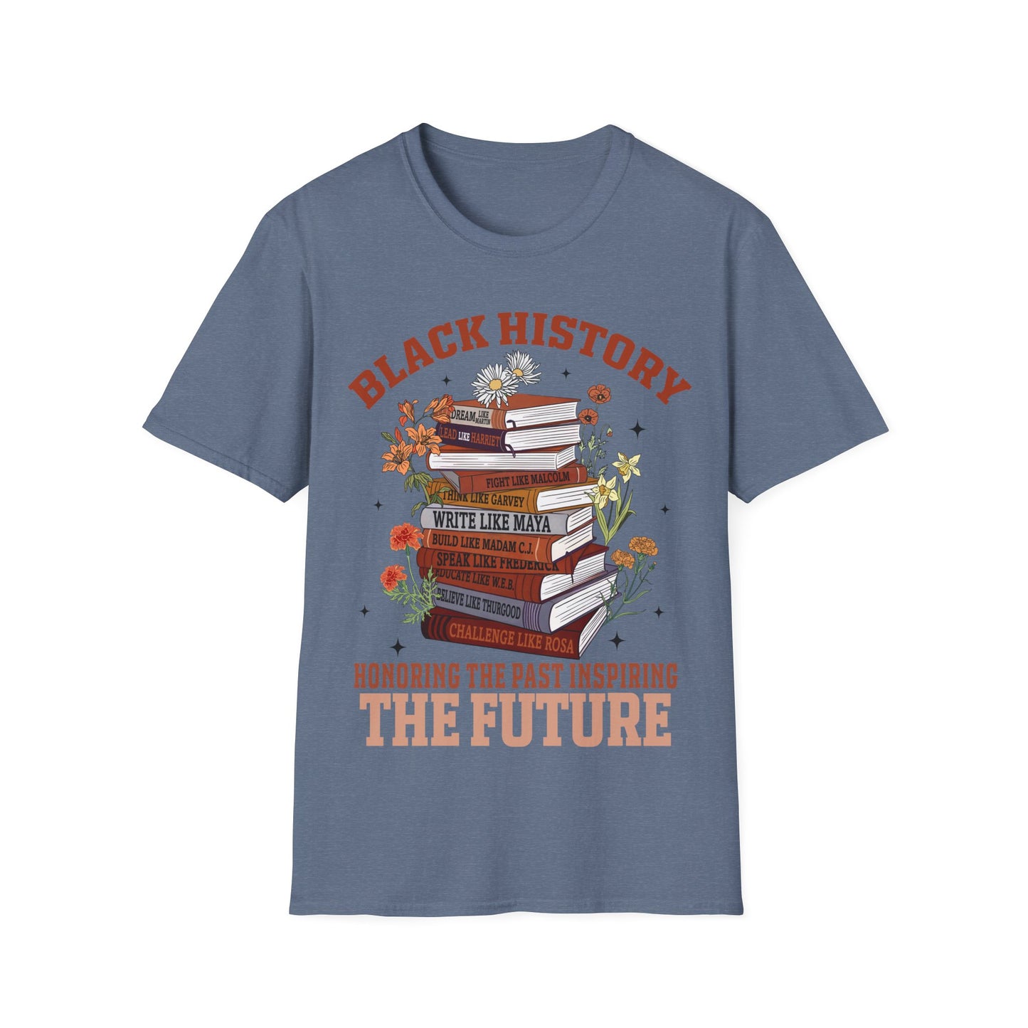 Black History book stack Unisex Softstyle T-Shirt