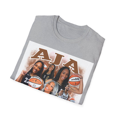 A Wilson basketball collage, white Unisex Softstyle T-Shirt
