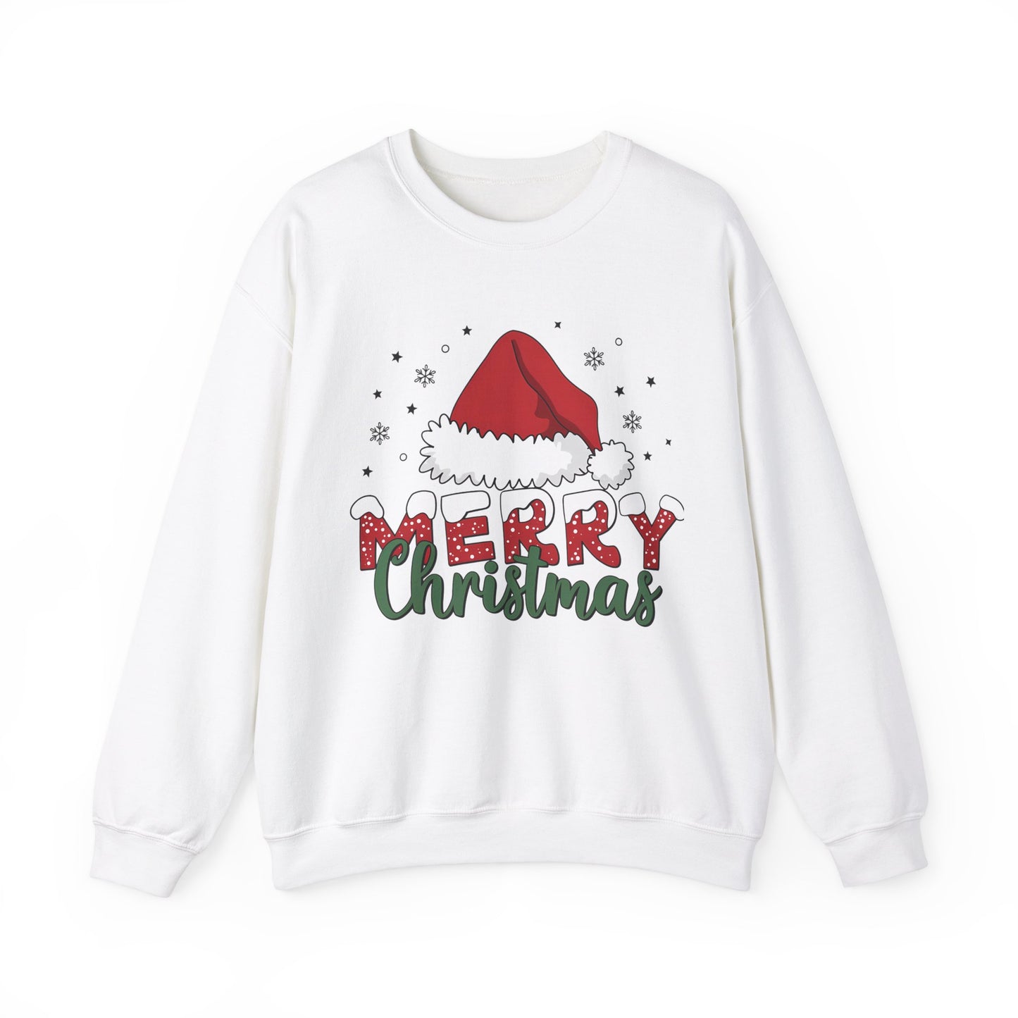 Merry Christmas Santa hat Unisex Heavy Blend™ Crewneck Sweatshirt