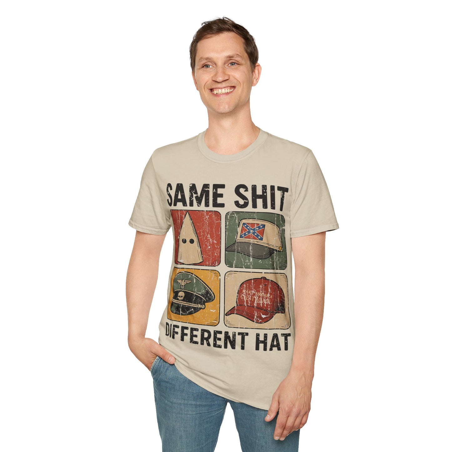Same shit different hat Unisex Softstyle T-Shirt