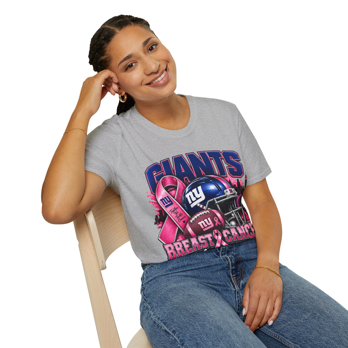 Giants Cancer Awareness Unisex Softstyle T-Shirt