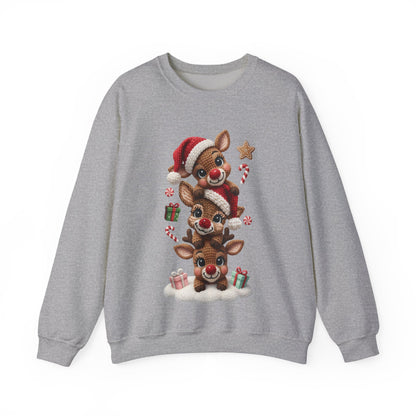 Cute Yarn Reindeer Unisex Heavy Blend™ Crewneck Sweatshirt