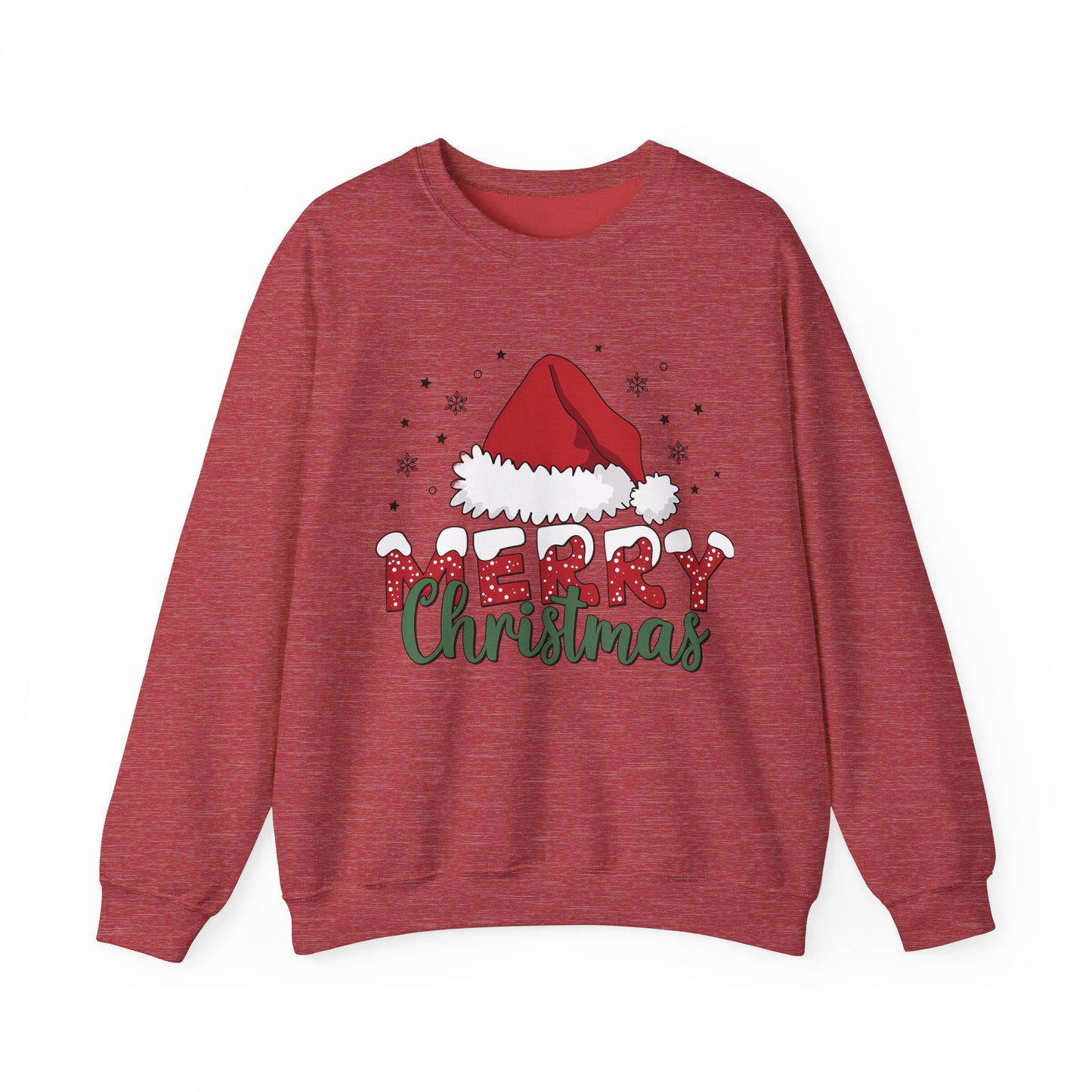 Merry Christmas Santa hat Unisex Heavy Blend™ Crewneck Sweatshirt