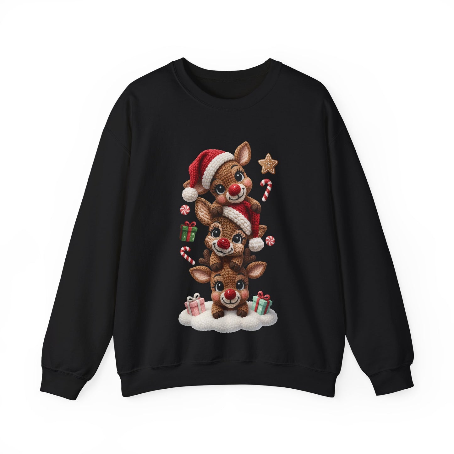 Cute Yarn Reindeer Unisex Heavy Blend™ Crewneck Sweatshirt