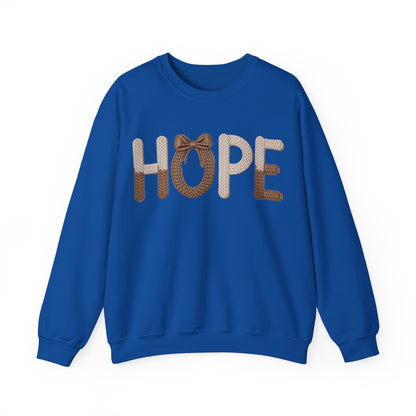 Hope Faux Yarn Unisex Heavy Blend™ Crewneck Sweatshirt