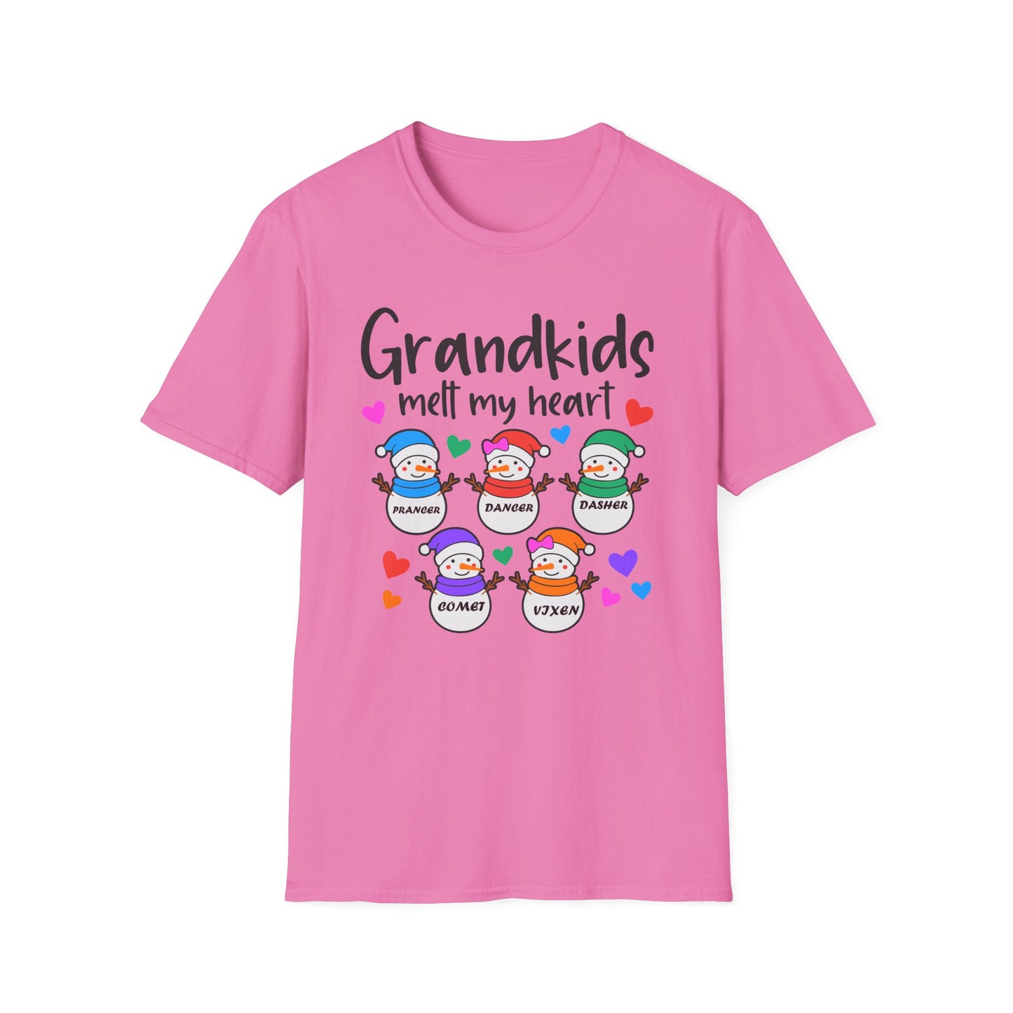 Grandkids melt my heart customizable Unisex Softstyle T-Shirt