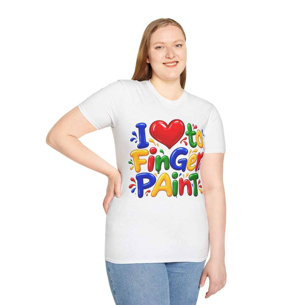 I love to fingerpaint Unisex Softstyle T-Shirt