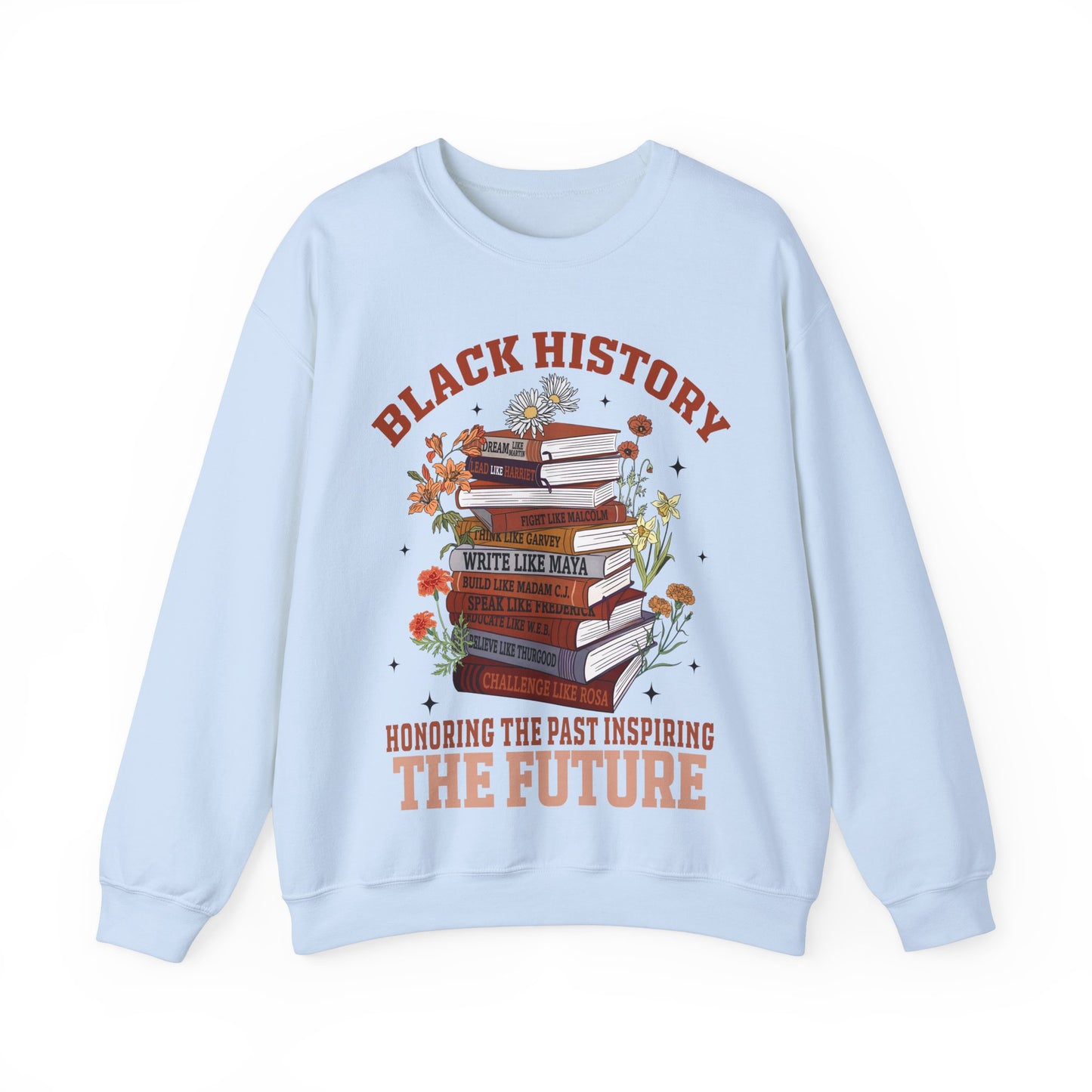 Black History book stacks 2 Unisex Heavy Blend™ Crewneck Sweatshirt