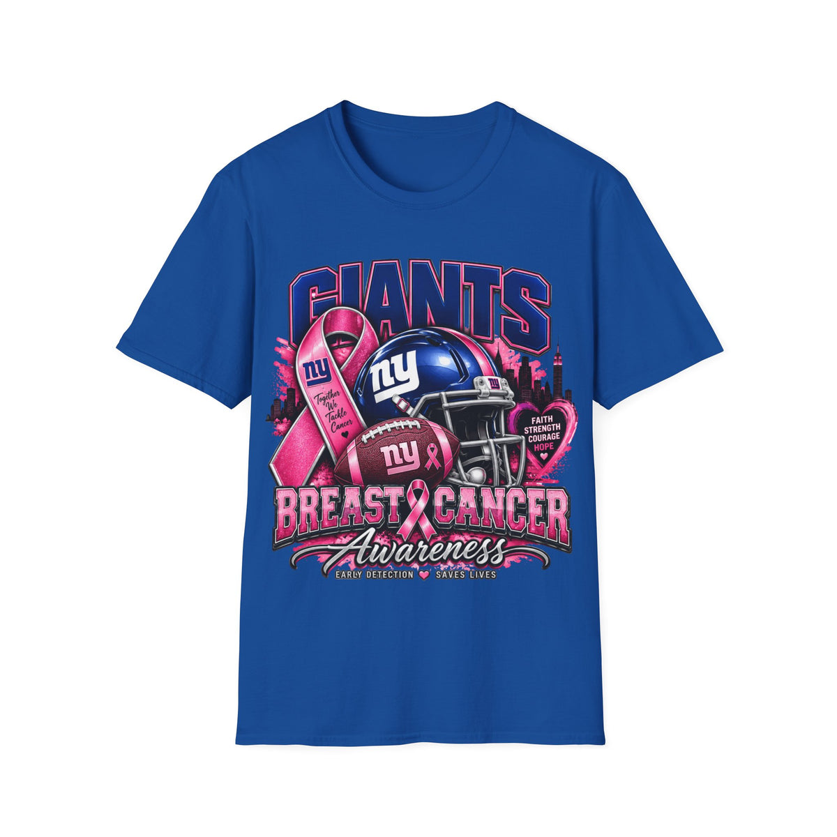 Giants Cancer Awareness Unisex Softstyle T-Shirt