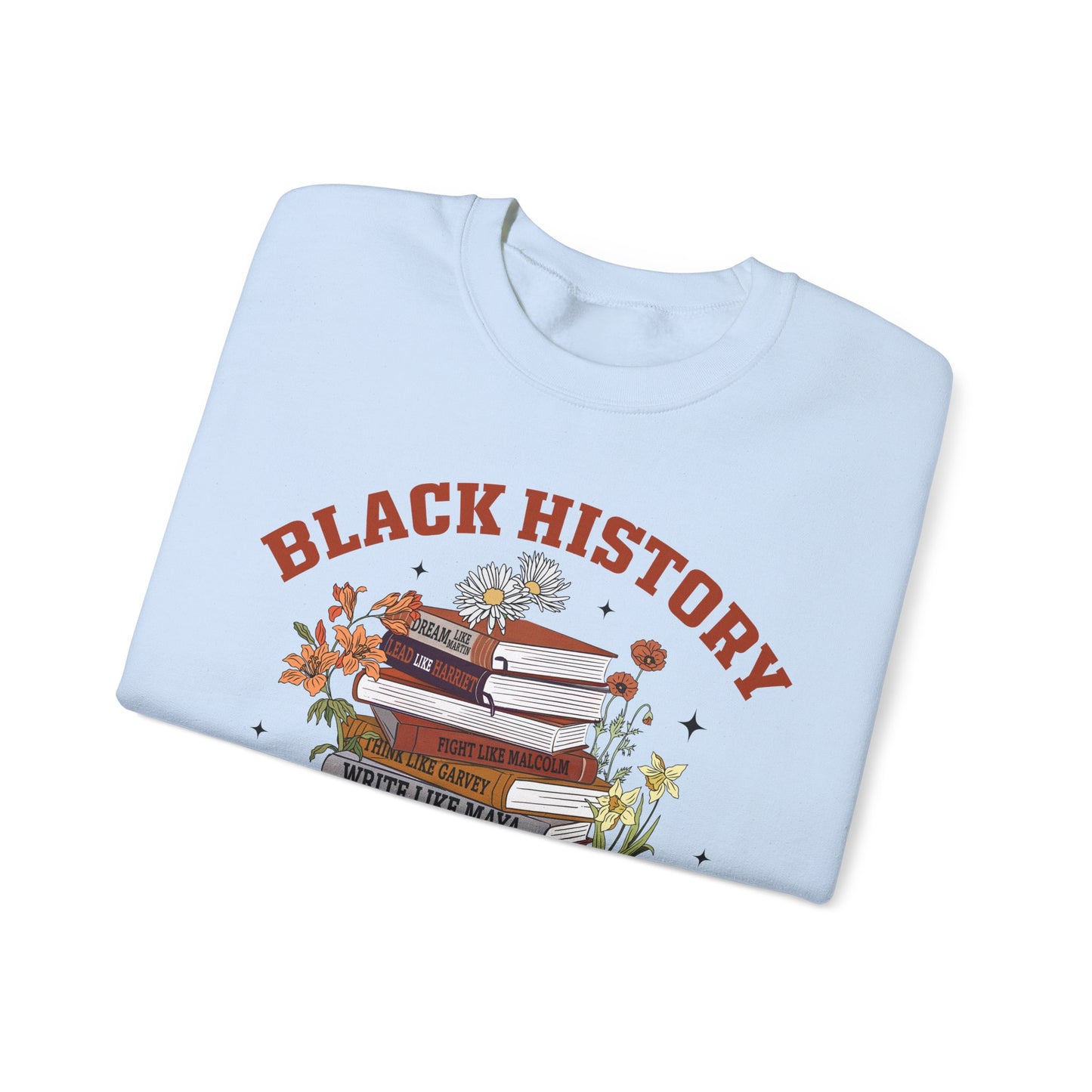 Black History book stacks 2 Unisex Heavy Blend™ Crewneck Sweatshirt