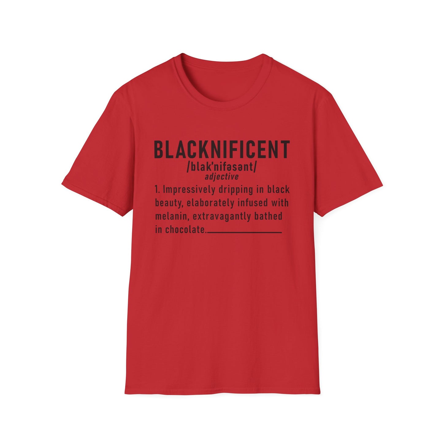 Blacknificent Unisex Softstyle T-Shirt | Inspirational Tee, Melanin Pride Shirt, Gift for Her/Him, Everyday Wear, Celebration Tee