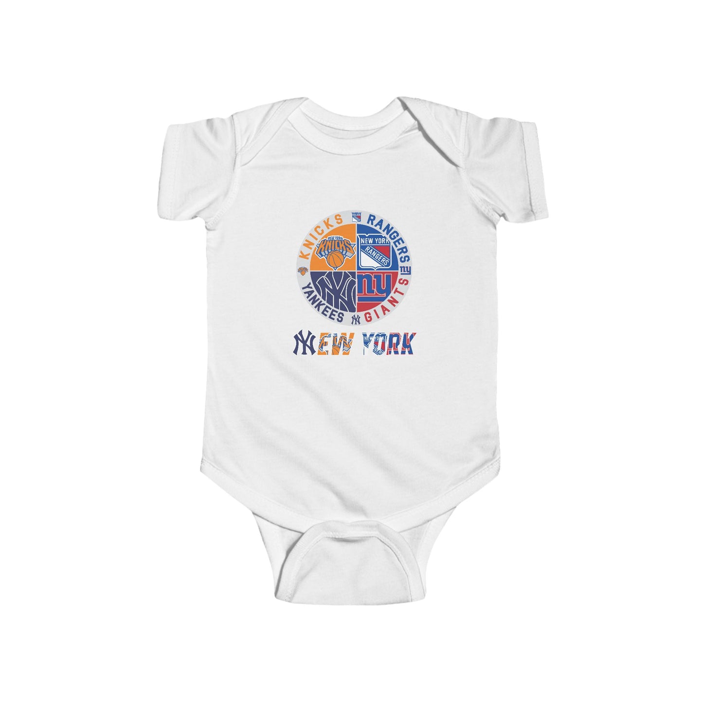 New York sports teams, nyk nyr nyy nyg Infant Fine Jersey Bodysuit