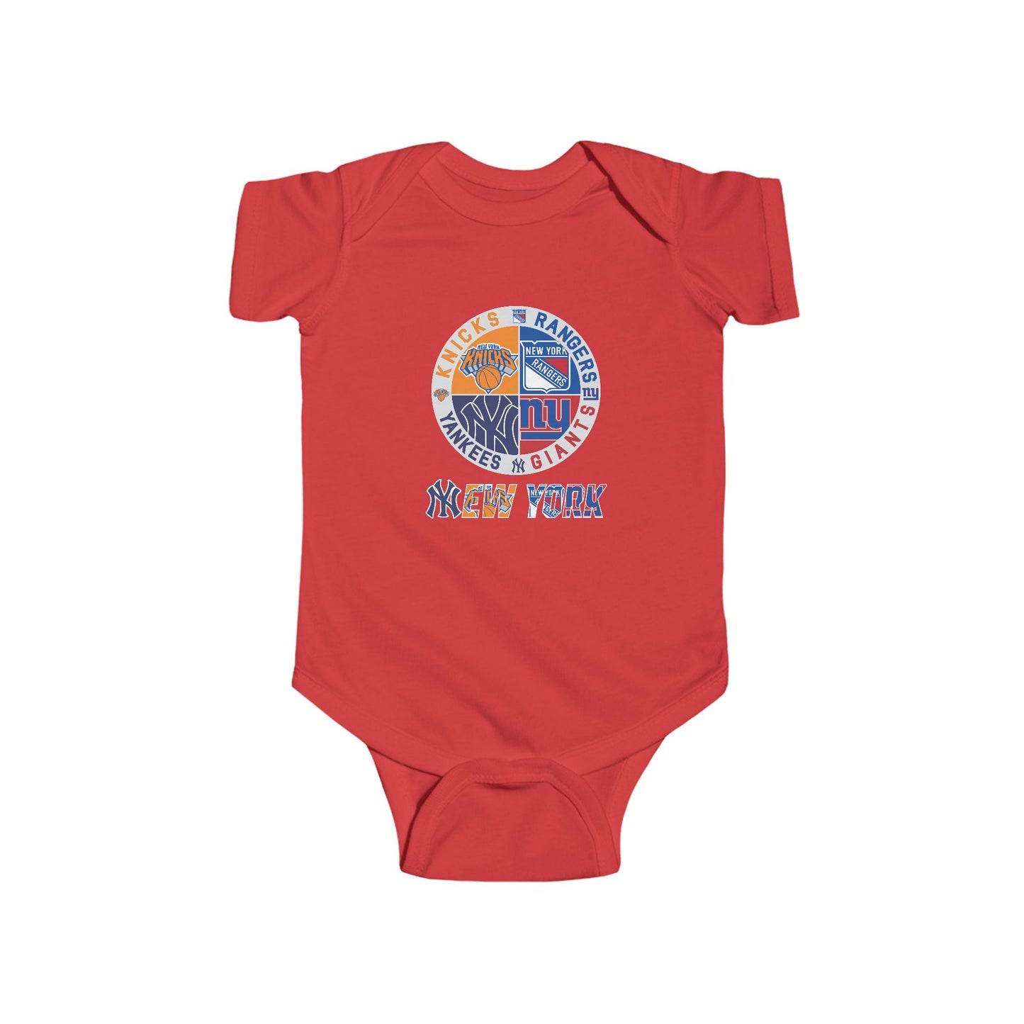 New York sports teams, nyk nyr nyy nyg Infant Fine Jersey Bodysuit