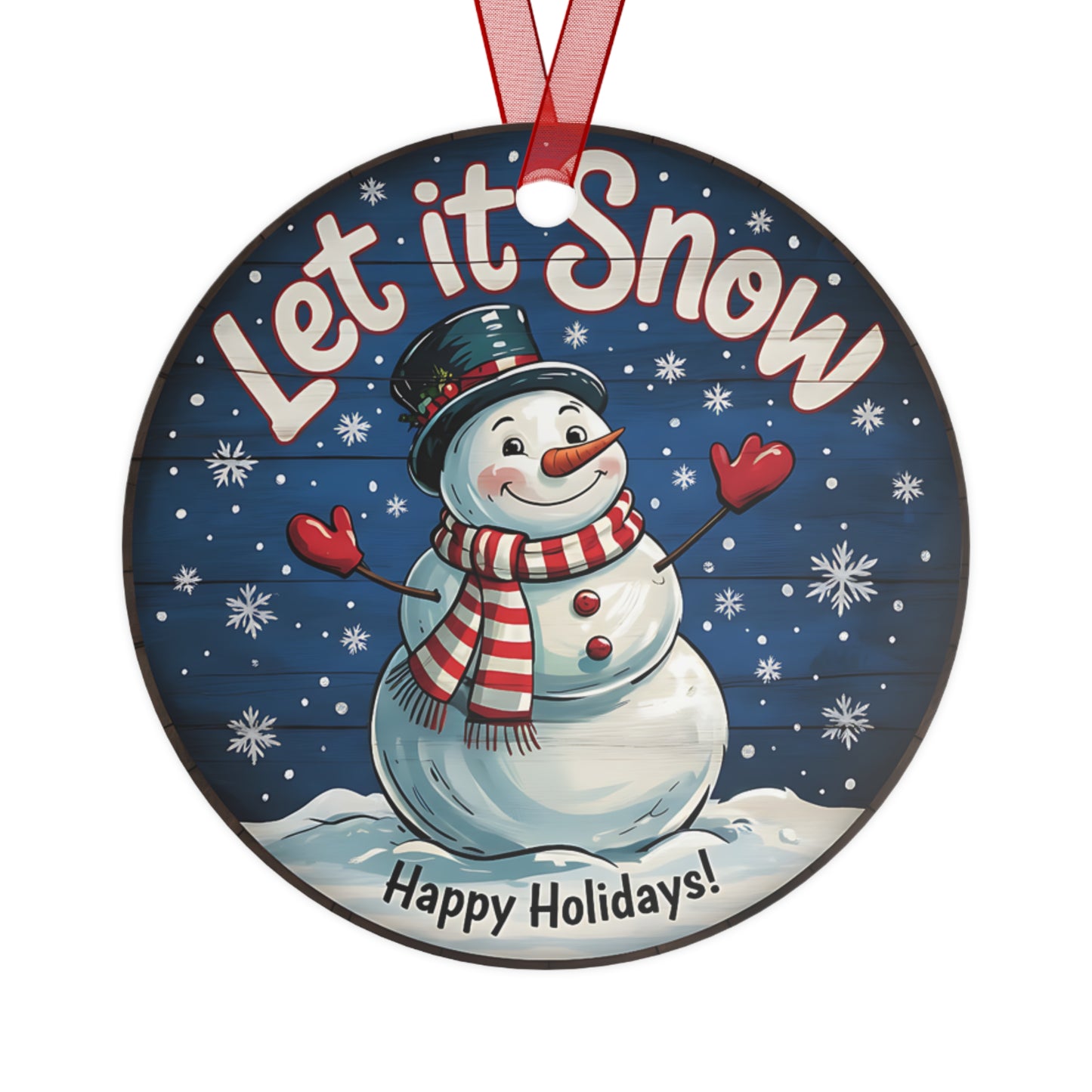 Let it Snow Metal Ornaments
