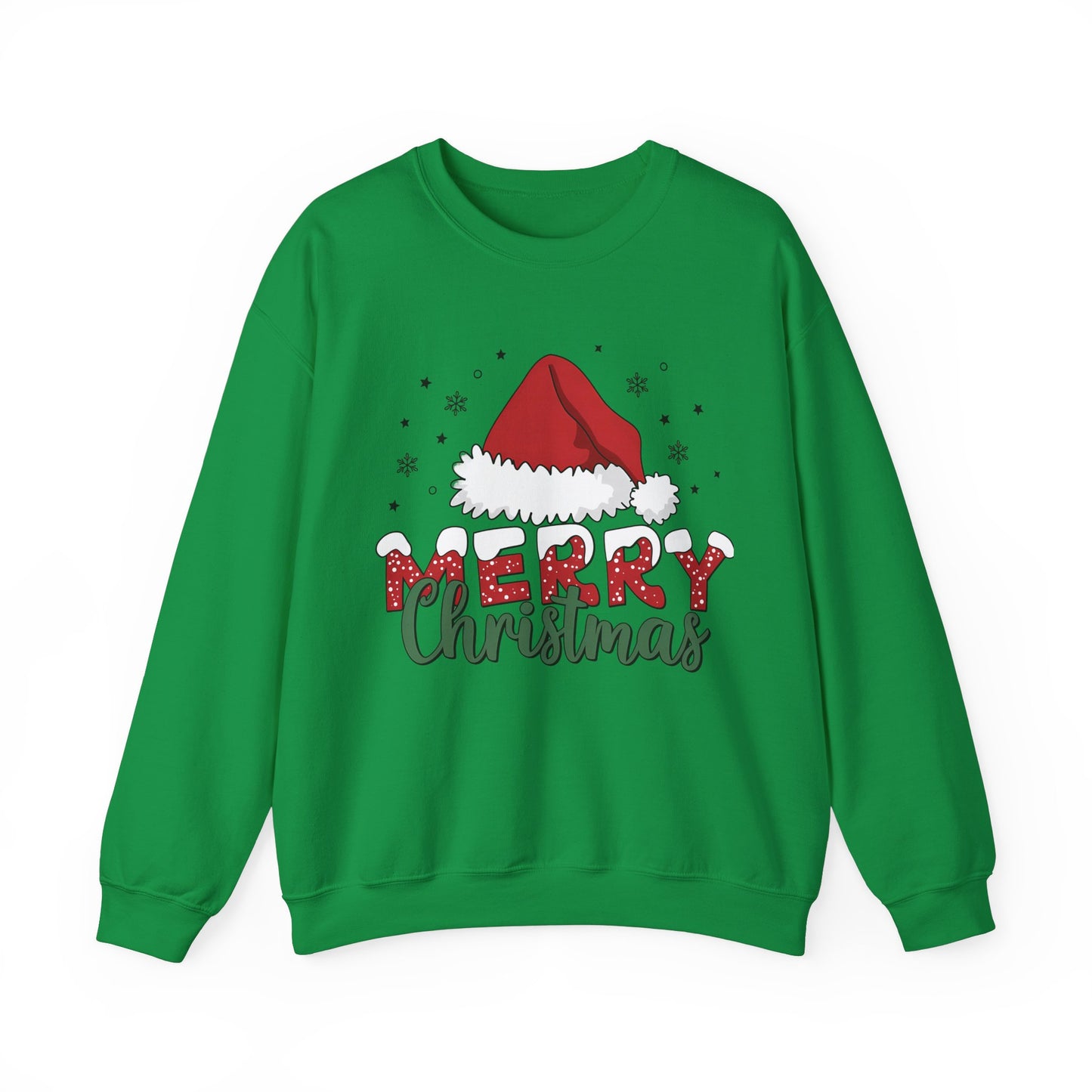 Merry Christmas Santa hat Unisex Heavy Blend™ Crewneck Sweatshirt