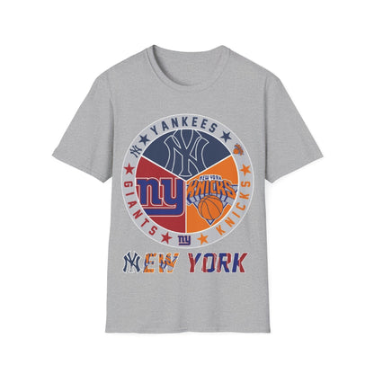 NY sports teams nyy nyg nyk Unisex Softstyle T-Shirt