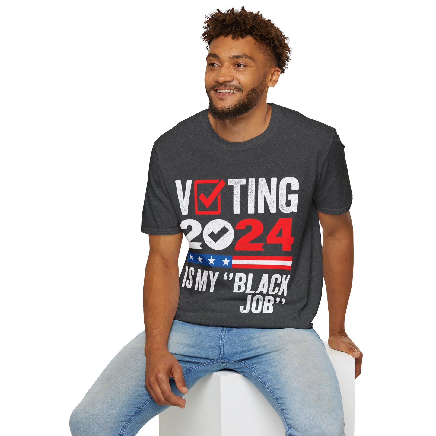 Voting is my black job Unisex Softstyle T-Shirt