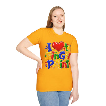I love to fingerpaint Unisex Softstyle T-Shirt