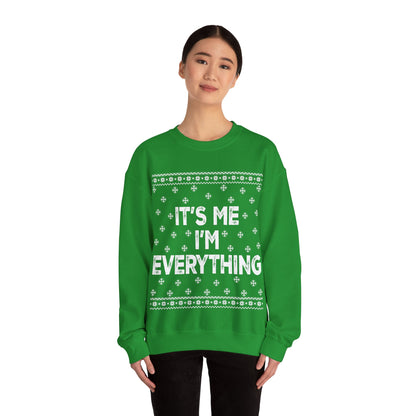 It's me, I'm everything white Unisex Heavy Blend™ Crewneck Sweatshirt