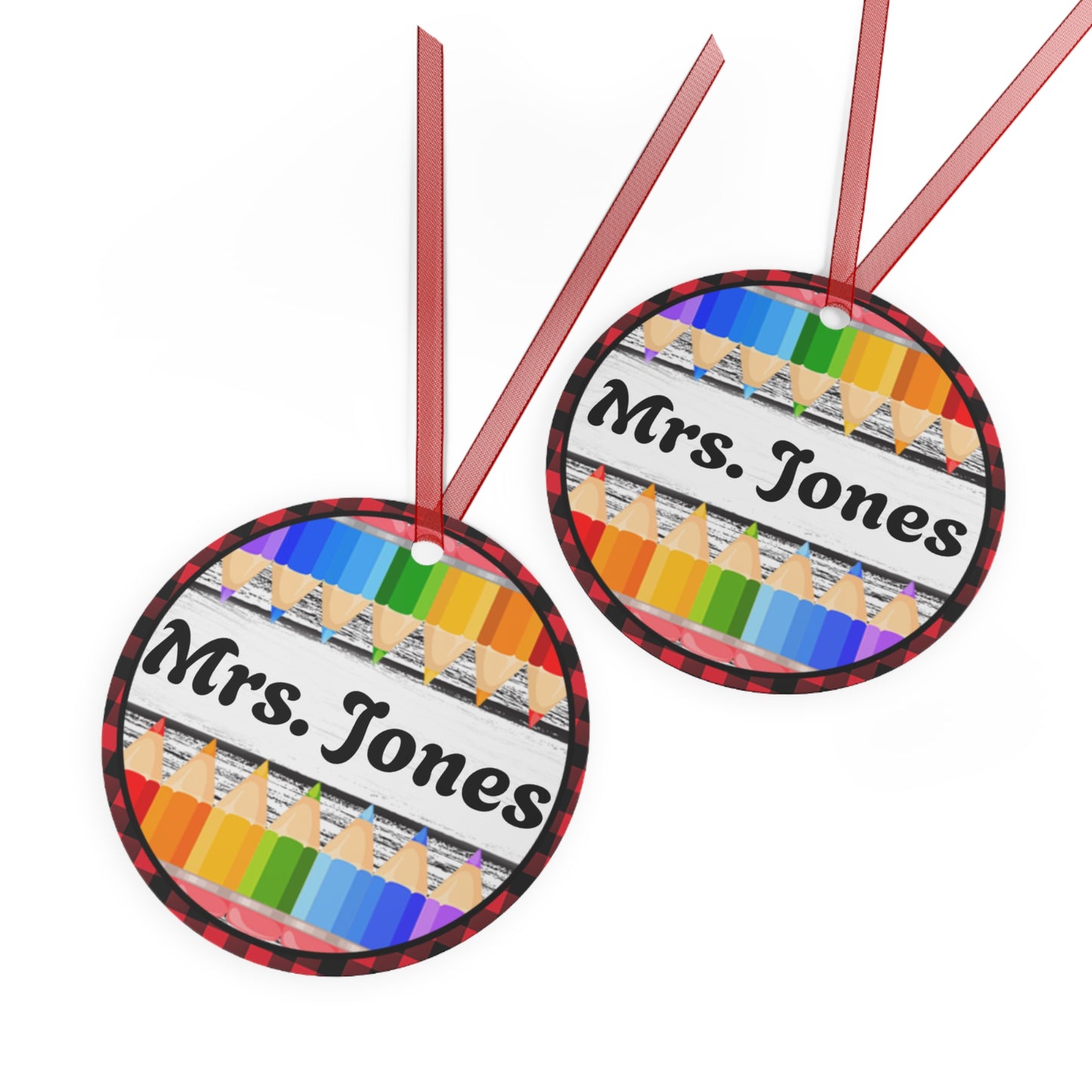 Teacher/pencils Metal Ornaments