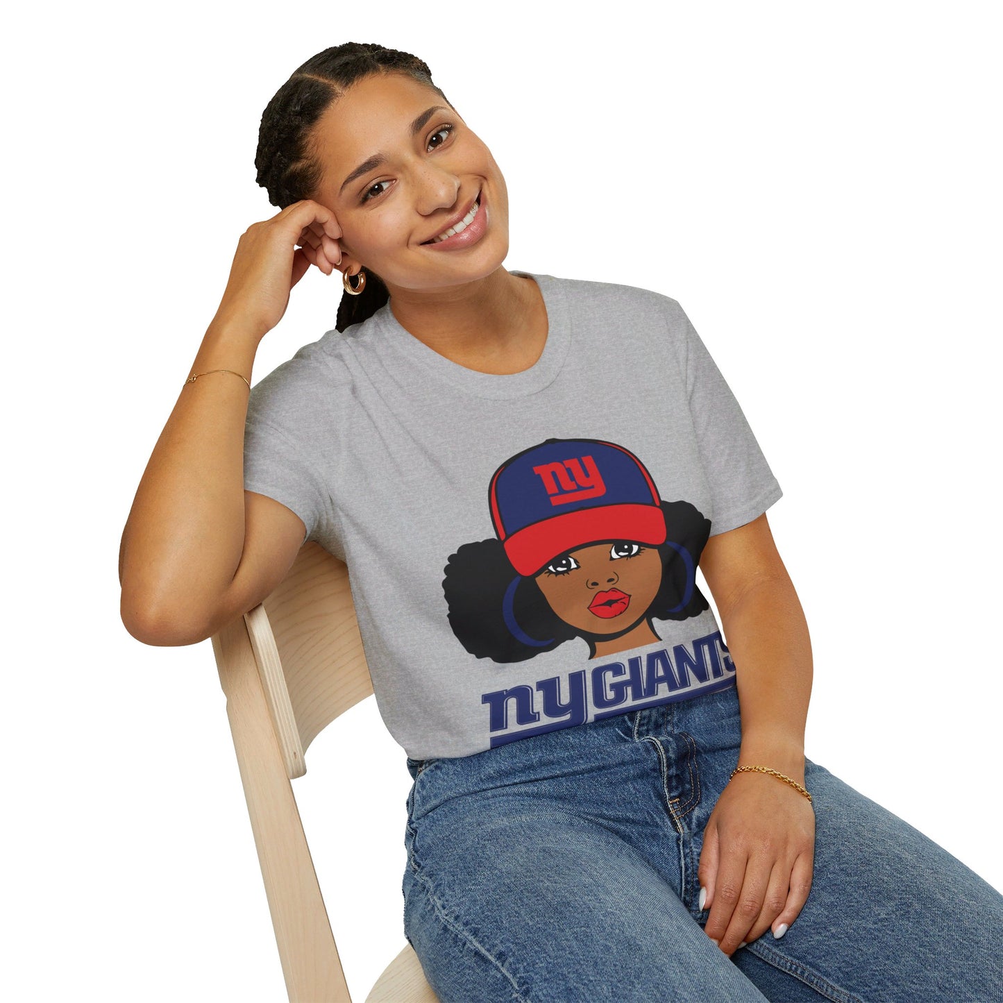 NY Girl with puffs Unisex Softstyle T-Shirt