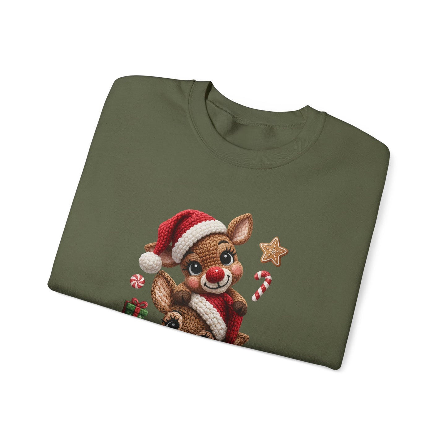 Cute Yarn Reindeer Unisex Heavy Blend™ Crewneck Sweatshirt