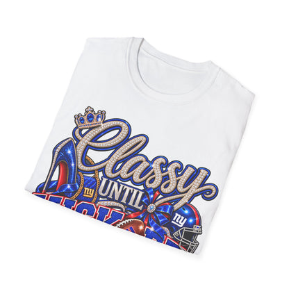 Classy until kickoff, ny Unisex Softstyle T-Shirt