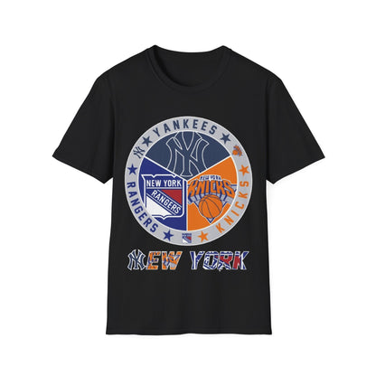NY sports teams nyy nyk nyr Unisex Softstyle T-Shirt