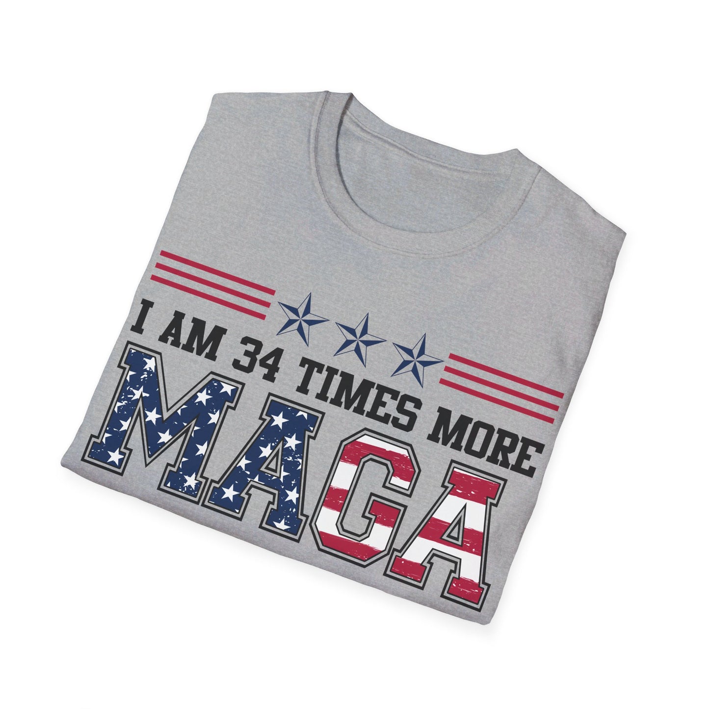 I am 34 more times maga Unisex Softstyle T-Shirt