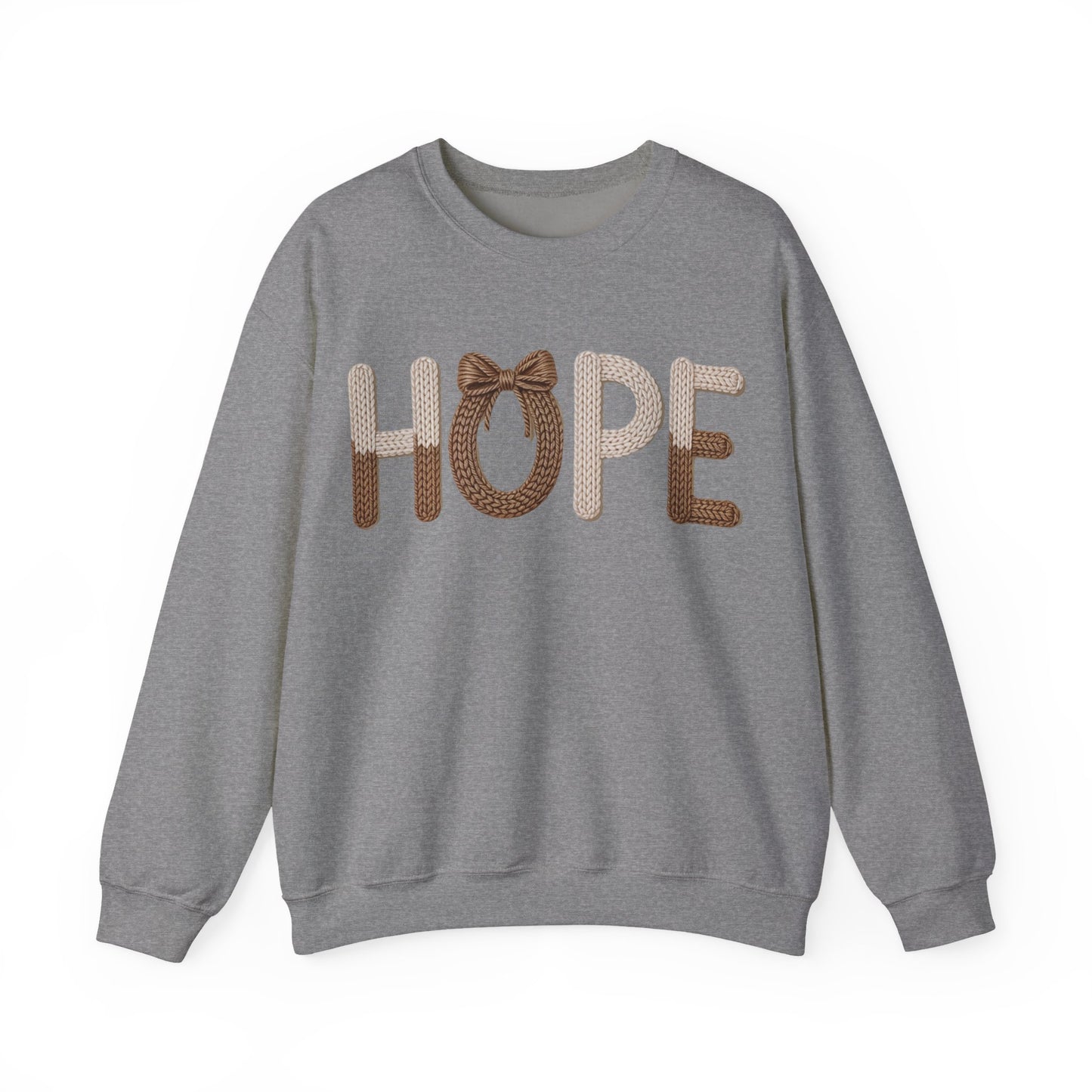 Hope Faux Yarn Unisex Heavy Blend™ Crewneck Sweatshirt